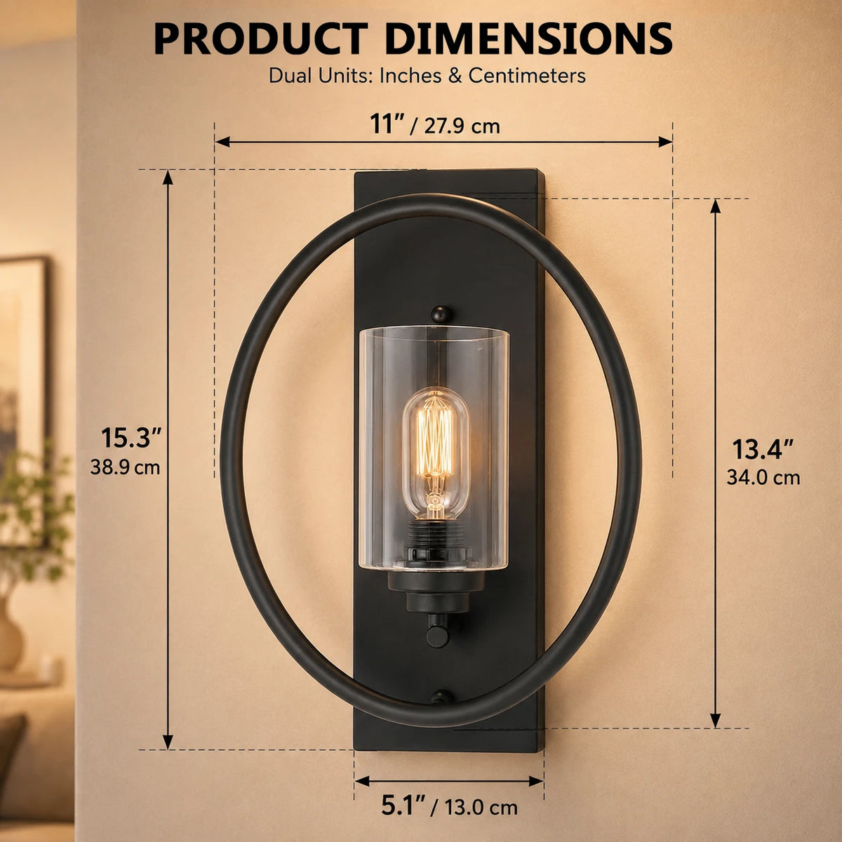 Dimmable Outdoor Wall Sconces Set of Two for Home Lighting