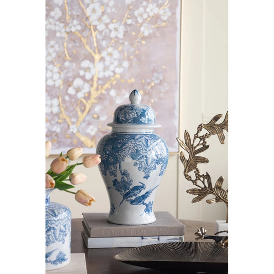 Classic Hand Painted Porcelain Ginger Jar For Home Decor