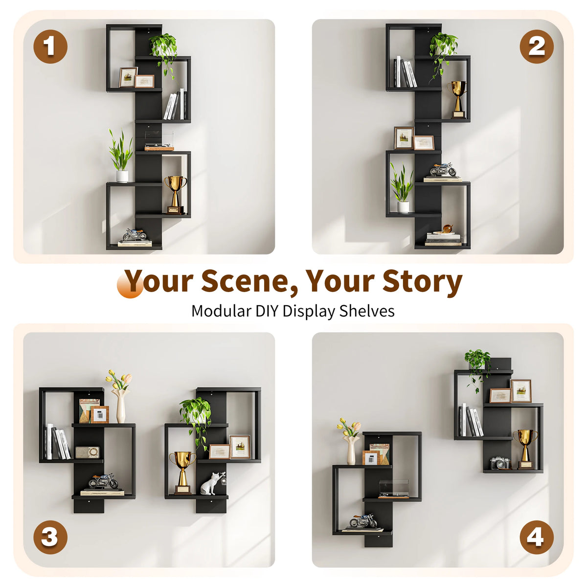 Modern Floating Wall Shelves with Hidden Brackets for Stylish Storage