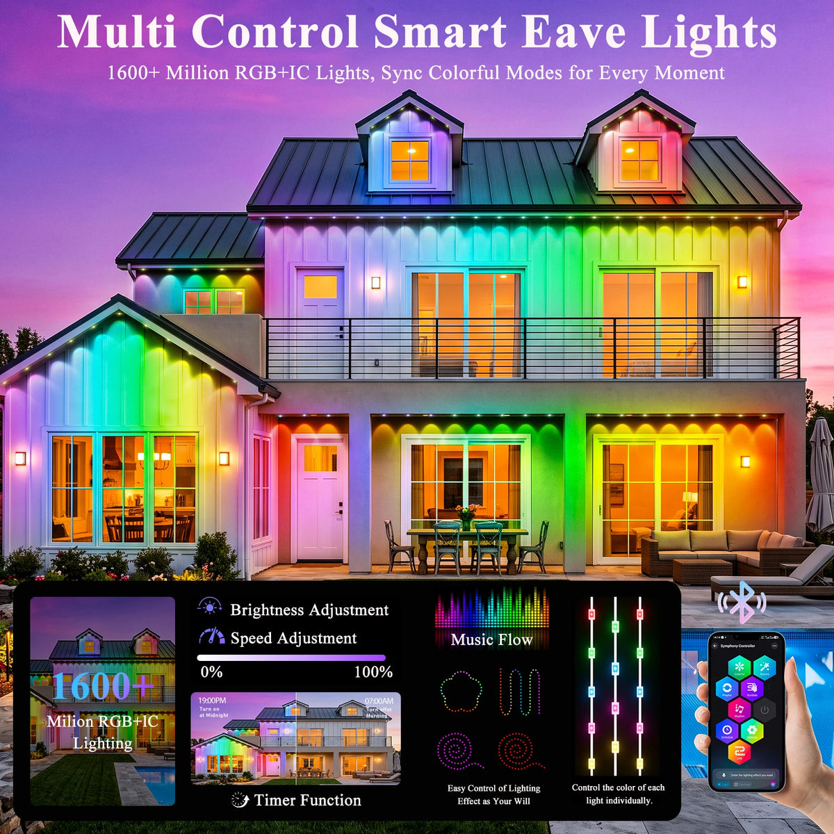 AILBTON Waterproof Permanent Outdoor Lights with App and Music Sync