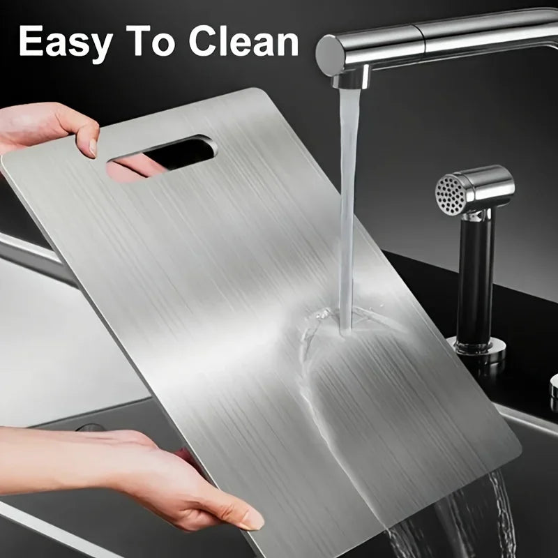 3-Piece Premium Stainless Steel Cutting Board Set Durable Easy-Clean Space-Saving Rustproof BPA-Free