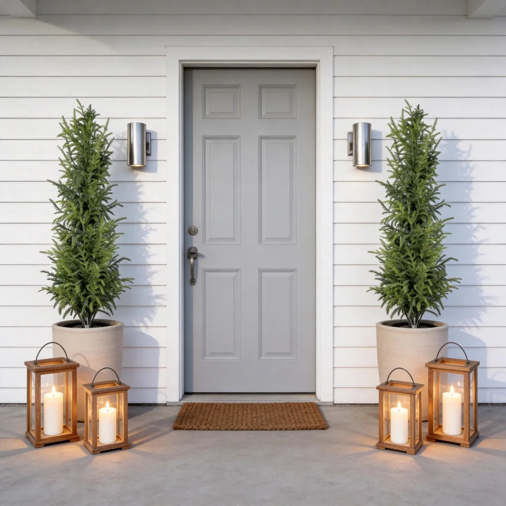 Artificial Real Touch Pine Tree In Decorative Pot Set