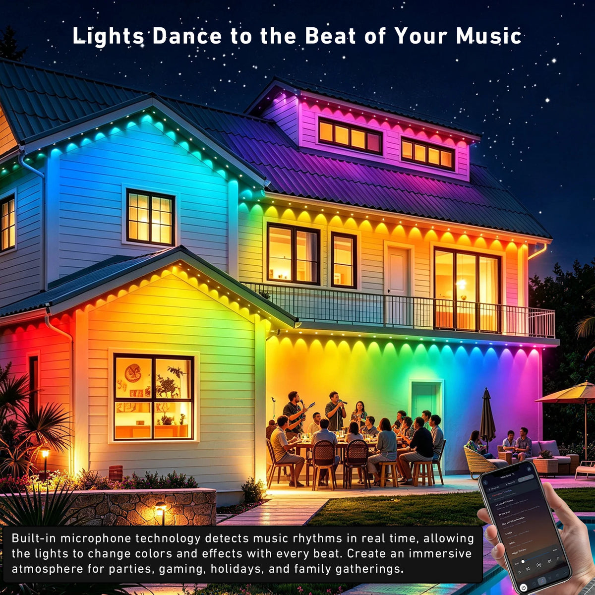 AILBTON Permanent Outdoor Smart Eaves Lights With Music Sync