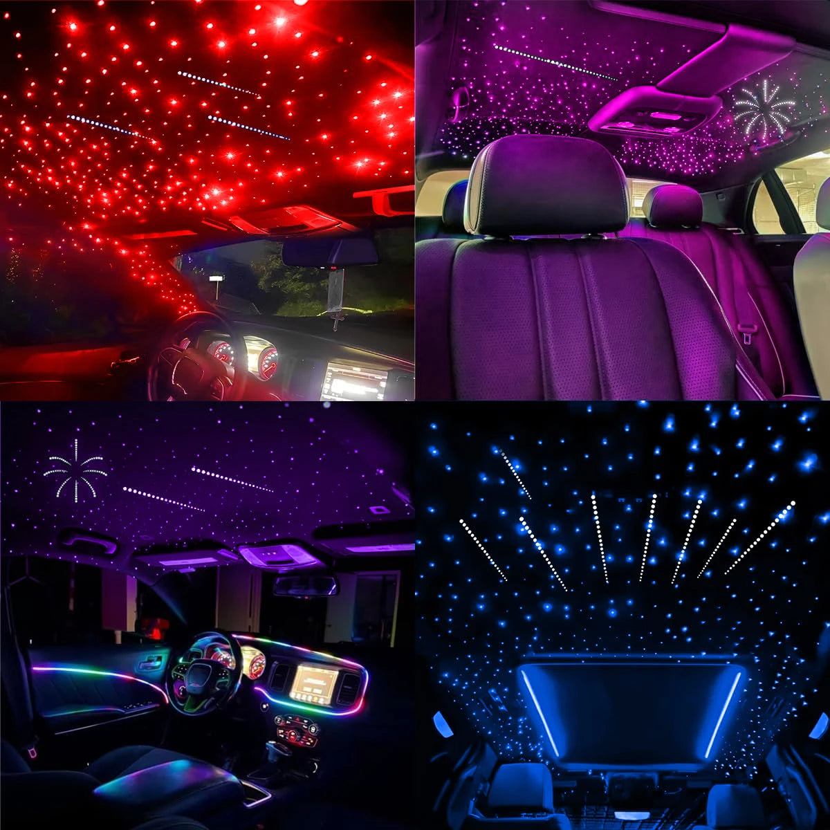 VASTFIRE Twinkle Meteor Fiber Optic Starlight Headliner Light Kit