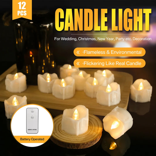 Flameless LED Tealight Candles With Remote for Wedding Home Decor