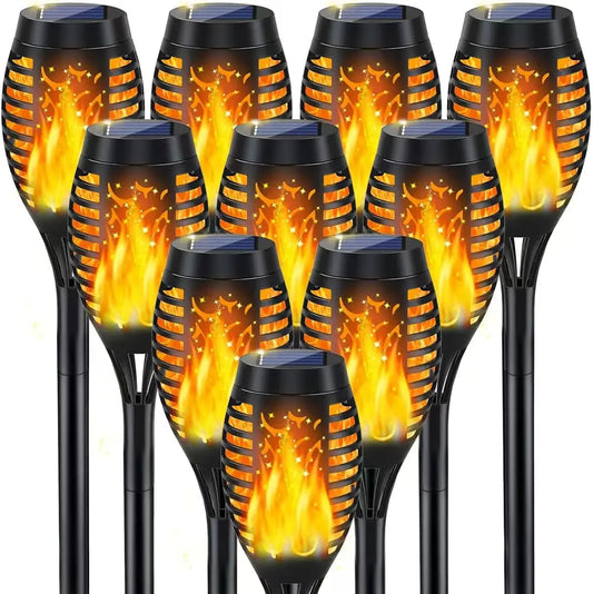 Solar Powered Flickering Flame Torch Outdoor Garden Lights for Pathways