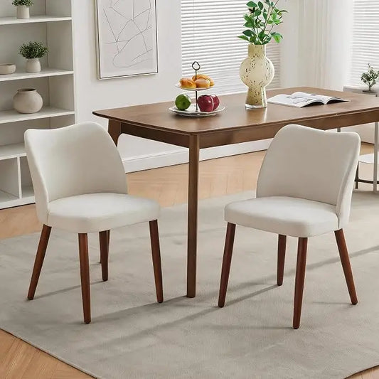 HiMISS Cushioned Dining Chairs With Wood Legs Set Of Two