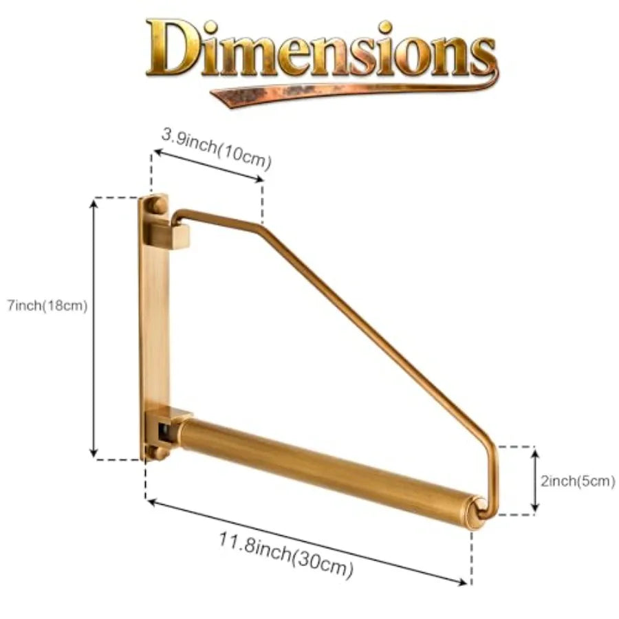 Folding Wall Mounted Brass Clothes Hanger Rack With Swing Arm