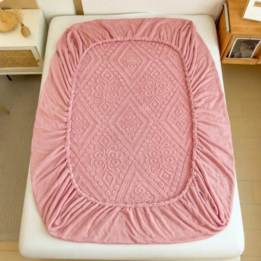 Vintage European Floral Pattern Velvet Fitted Sheet