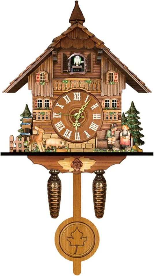 Northern European Cuckoo Wall Clock With Decorative Alarm Function