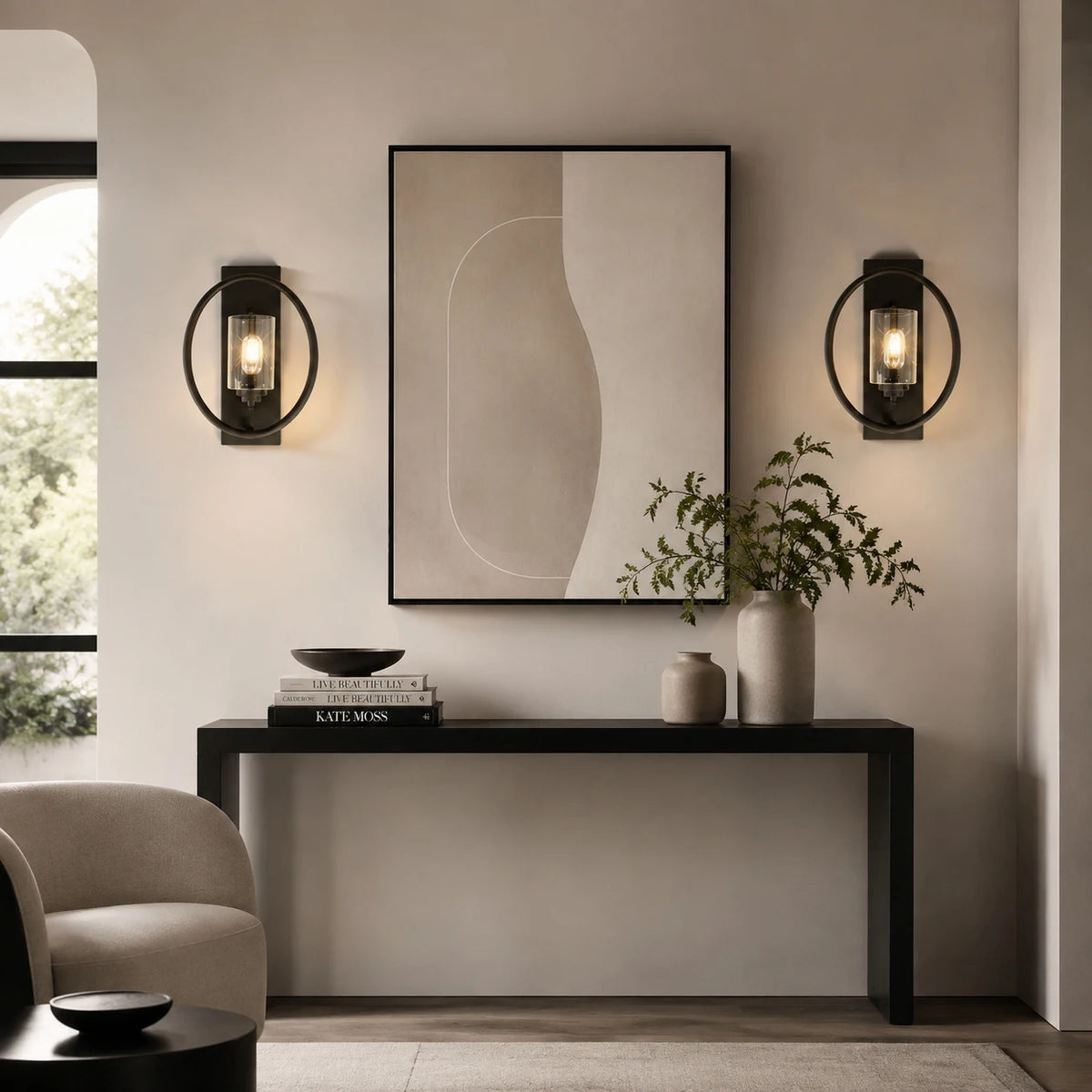 Dimmable Outdoor Wall Sconces Set of Two for Home Lighting