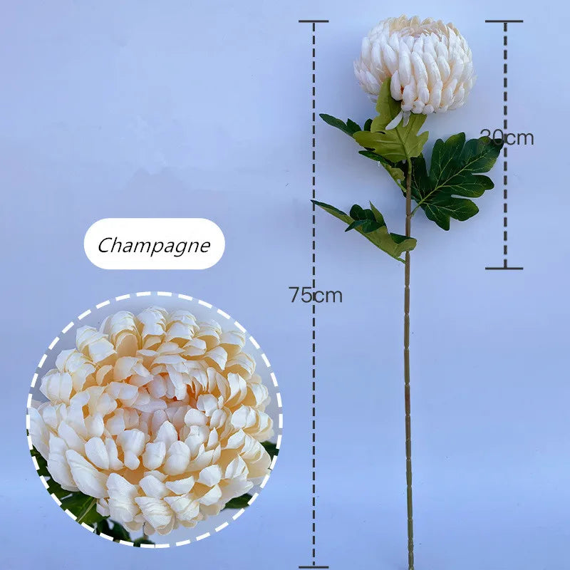 Large Single Chrysanthemum Country Style Living Room Flower Arrangement Artificial Flowers Wedding Shooting Props Decor Floral