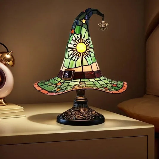 Witch Hat Resin Lamp Gothic Halloween Table Decor Night Light