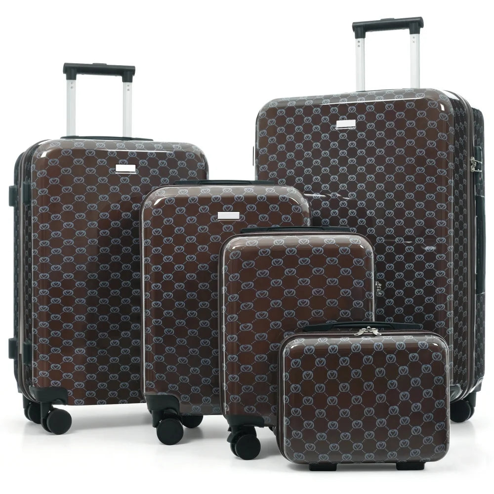 Five Piece Hardside Luggage Set With TSA Lock And Spinner Wheels
