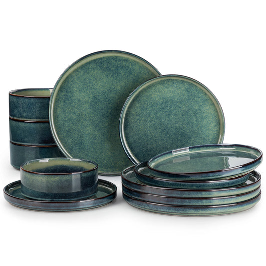 MALACASA Ceramic Dinnerware Set With Plates And Bowls For Dining