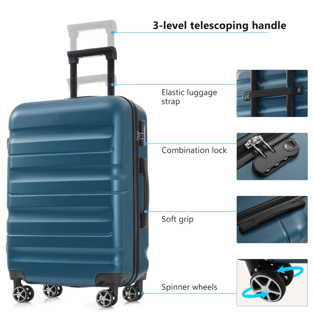 ABS Hardshell Luggage Set With Spinner Wheels For Travel