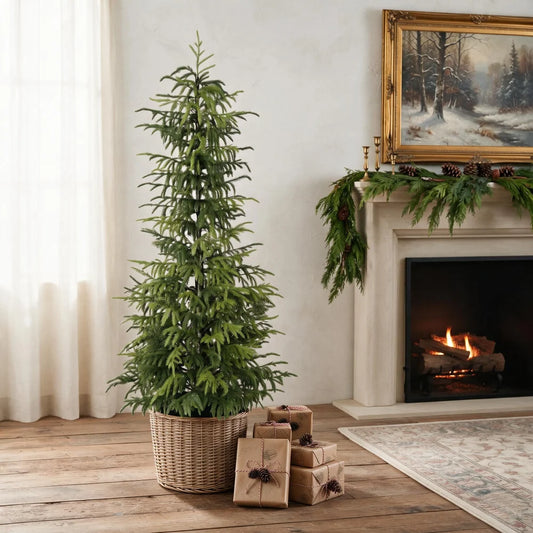 Artificial Real Touch Norfolk Pine Tree Potted Christmas Decor
