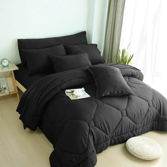 Modern Microfiber Comforter Set With Sheets Complete Bedding Set