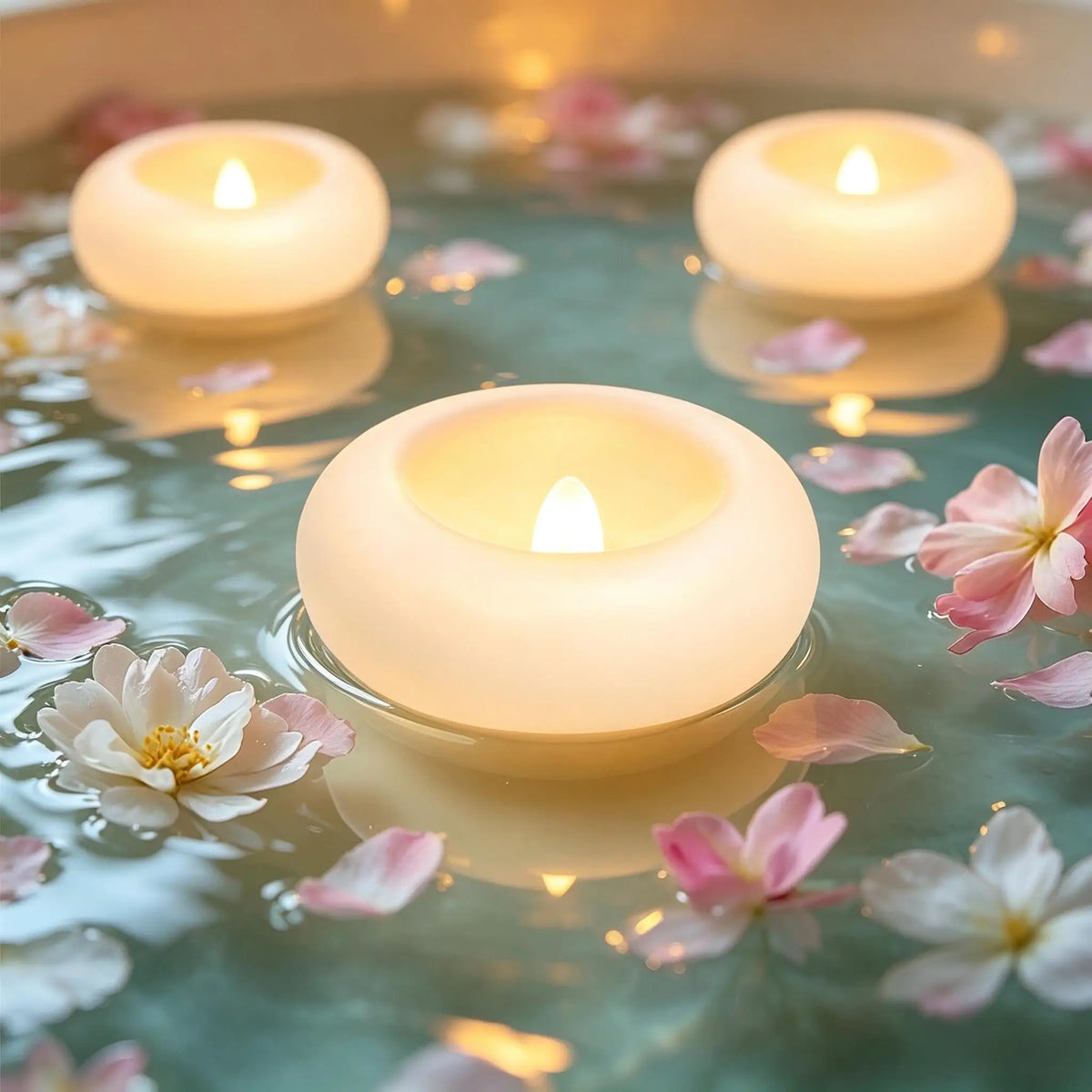 6/24 Pack Waterproof Flameless Floating Candles Bulk LED Tea Lights Water-Activated Flickering for Wedding Centerpieces Vases Parties and Home Decor