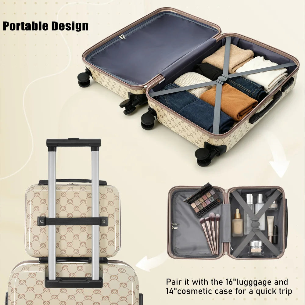 Five Piece Hardside Luggage Set With TSA Lock And Spinner Wheels