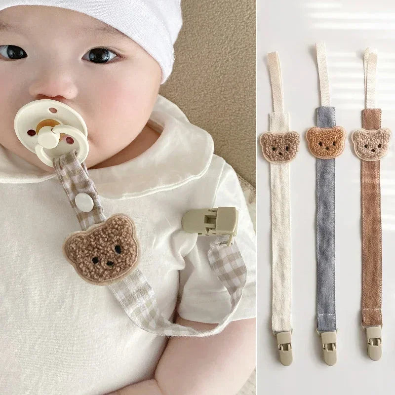 Cute Bear Baby Pacifier Clip Chain and Teething Holder