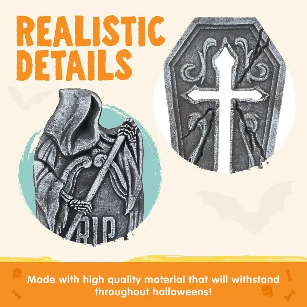 Halloween Outdoor Tombstone Decorations With Metal Stakes Cemetery Yard Decor