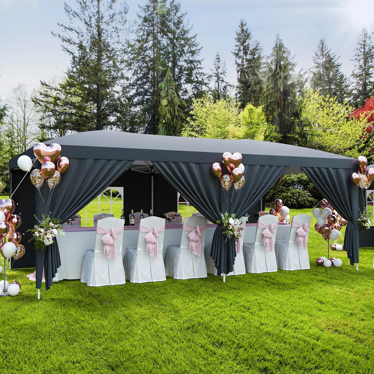 HiMISS Commercial Pop Up Canopy Tent With Six Removable Sidewalls