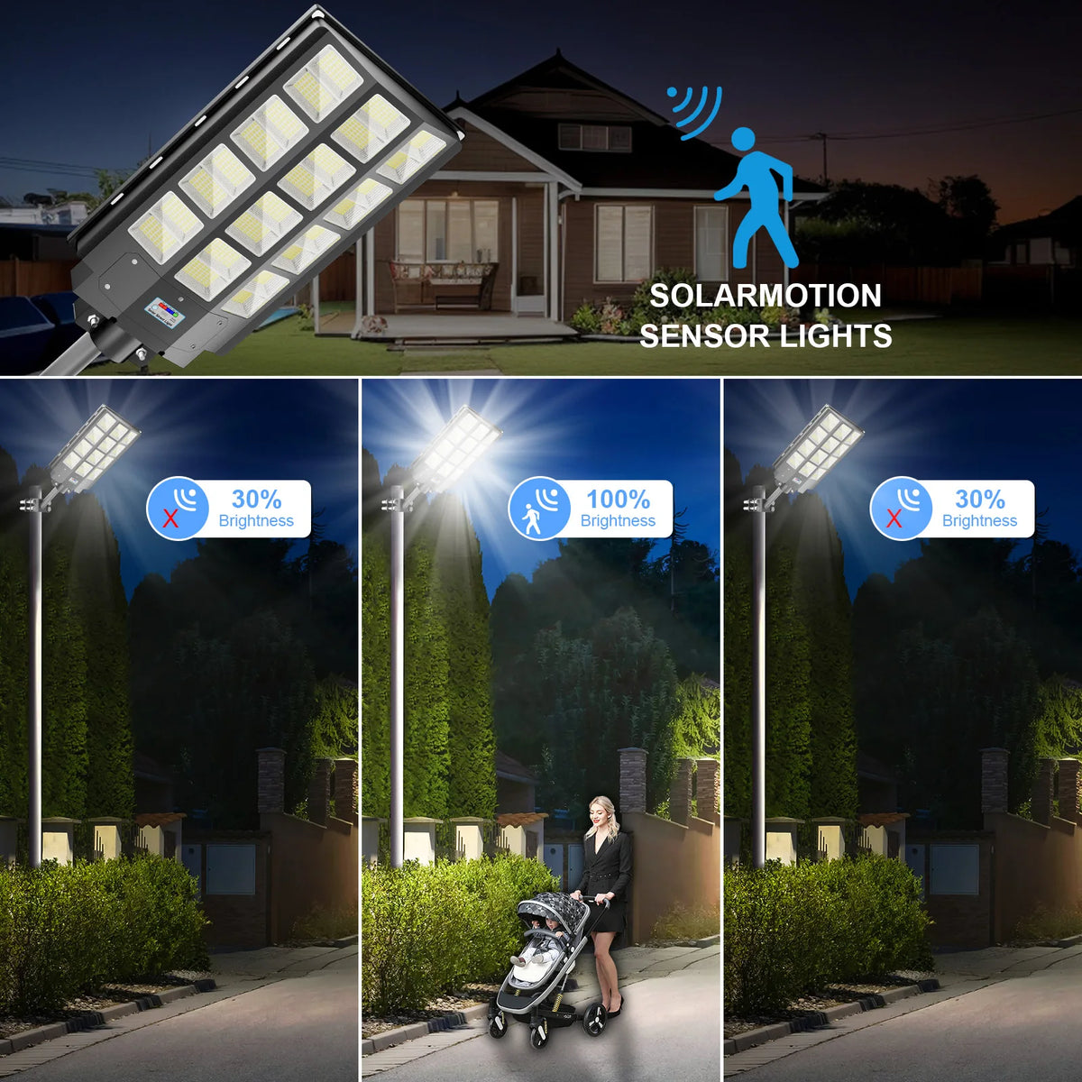 Solar LED Street Lights With Motion Sensor And Remote Control