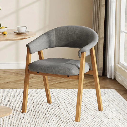 HiMISS Modern Barrel Dining Chairs With Arms And Wood Legs