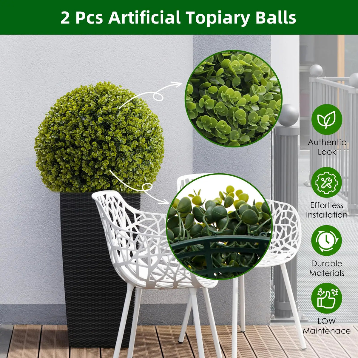 Studyset Artificial Topiary Balls for Outdoor Garden and Wedding Decoration