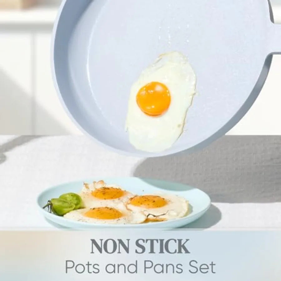Ceramic Nonstick Cookware Set With Pots And Pans Non-Toxic