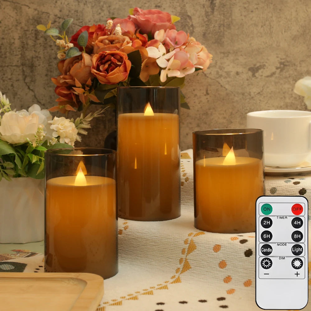 Flickering Flameless LED Candles with Timer Remote for Home Decor