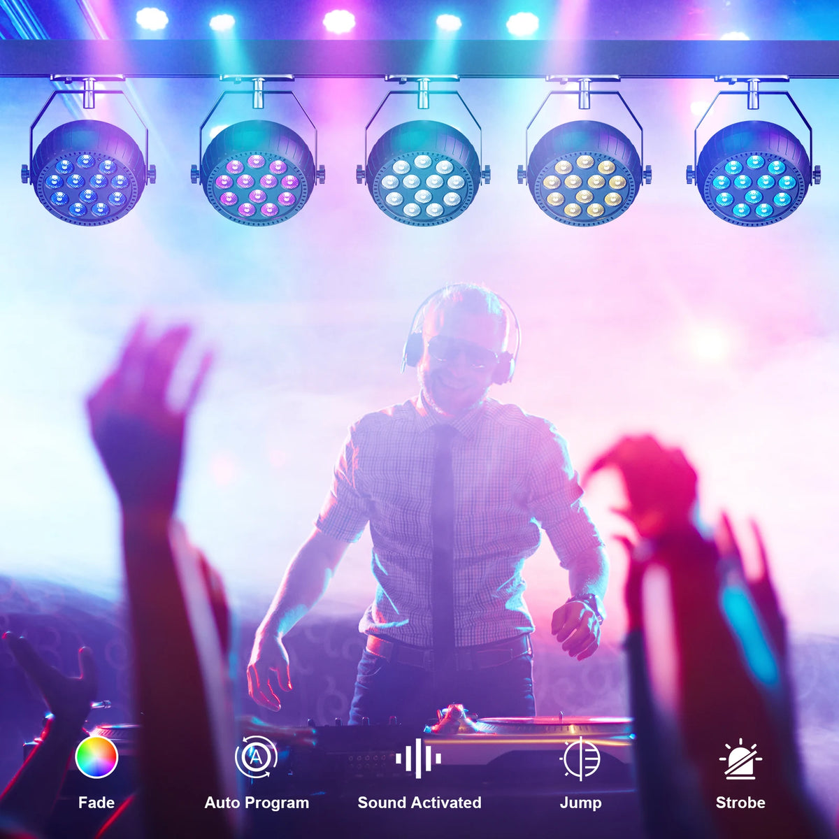 Somspot RGB Par Lights for DJ Stage and Party Lighting