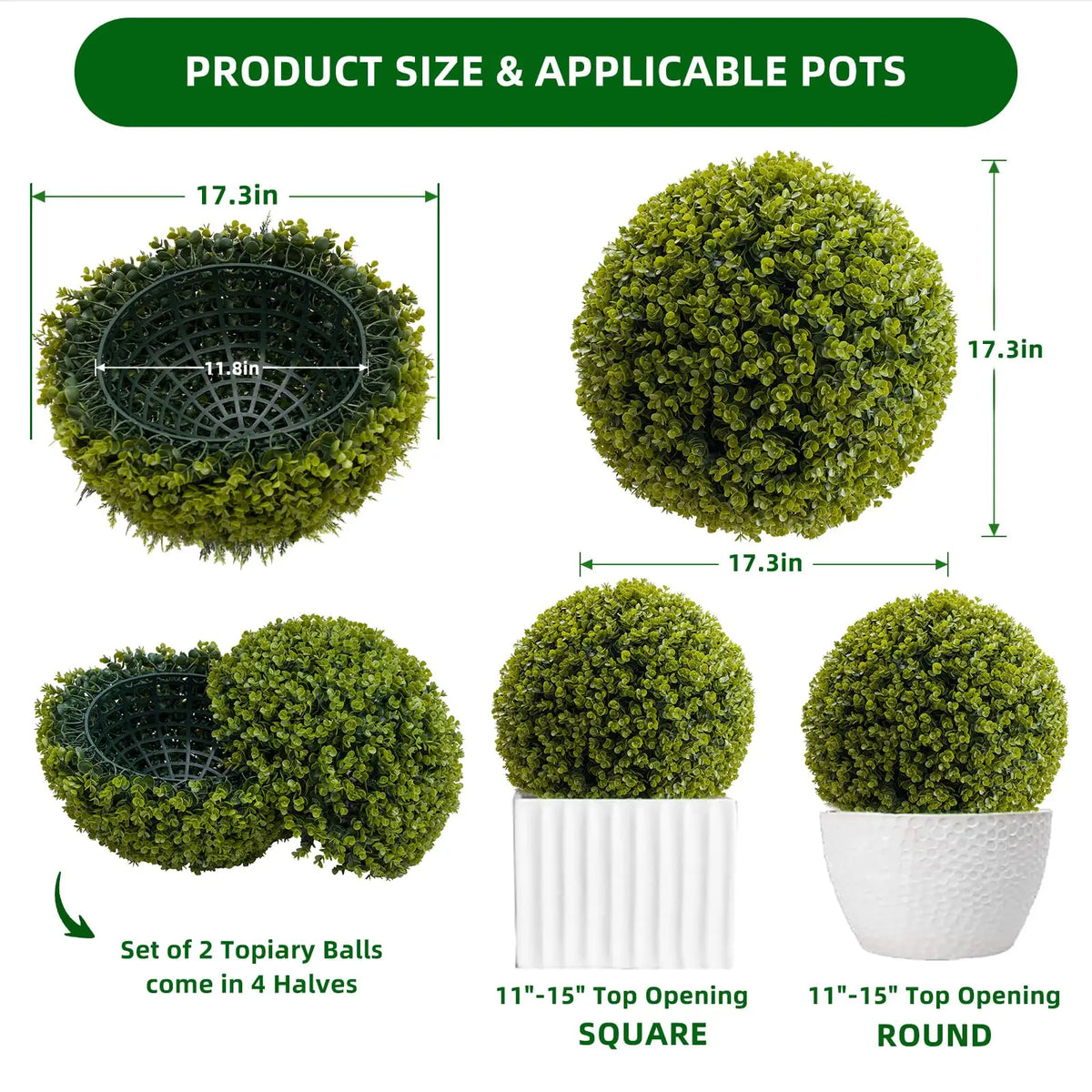 Studyset Artificial Topiary Balls for Outdoor Garden and Wedding Decoration