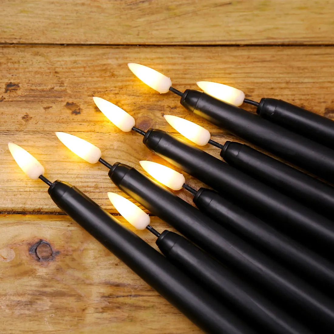 Flameless LED Taper Candles With Realistic Flickering Halloween Glow