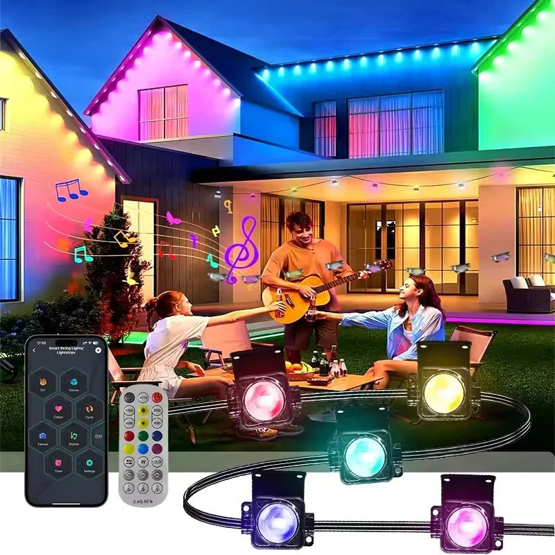 Smart Permanent Waterproof Outdoor Lights With App And Remote Control
