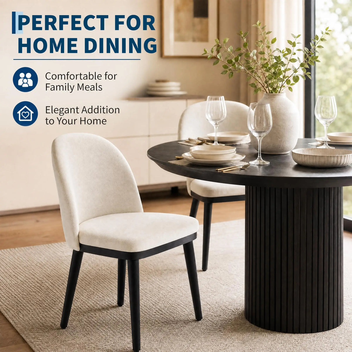 Modern Wooden Dining Chairs With Upholstered Seats And Reinforced Frames
