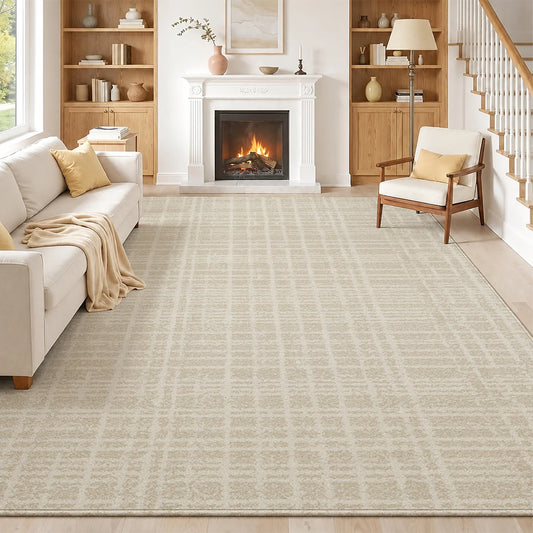 Soft Velvet Striped Area Rug With Non Slip Backing