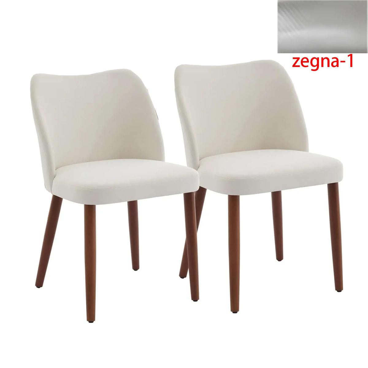 HiMISS Cushioned Dining Chairs With Wood Legs Set Of Two
