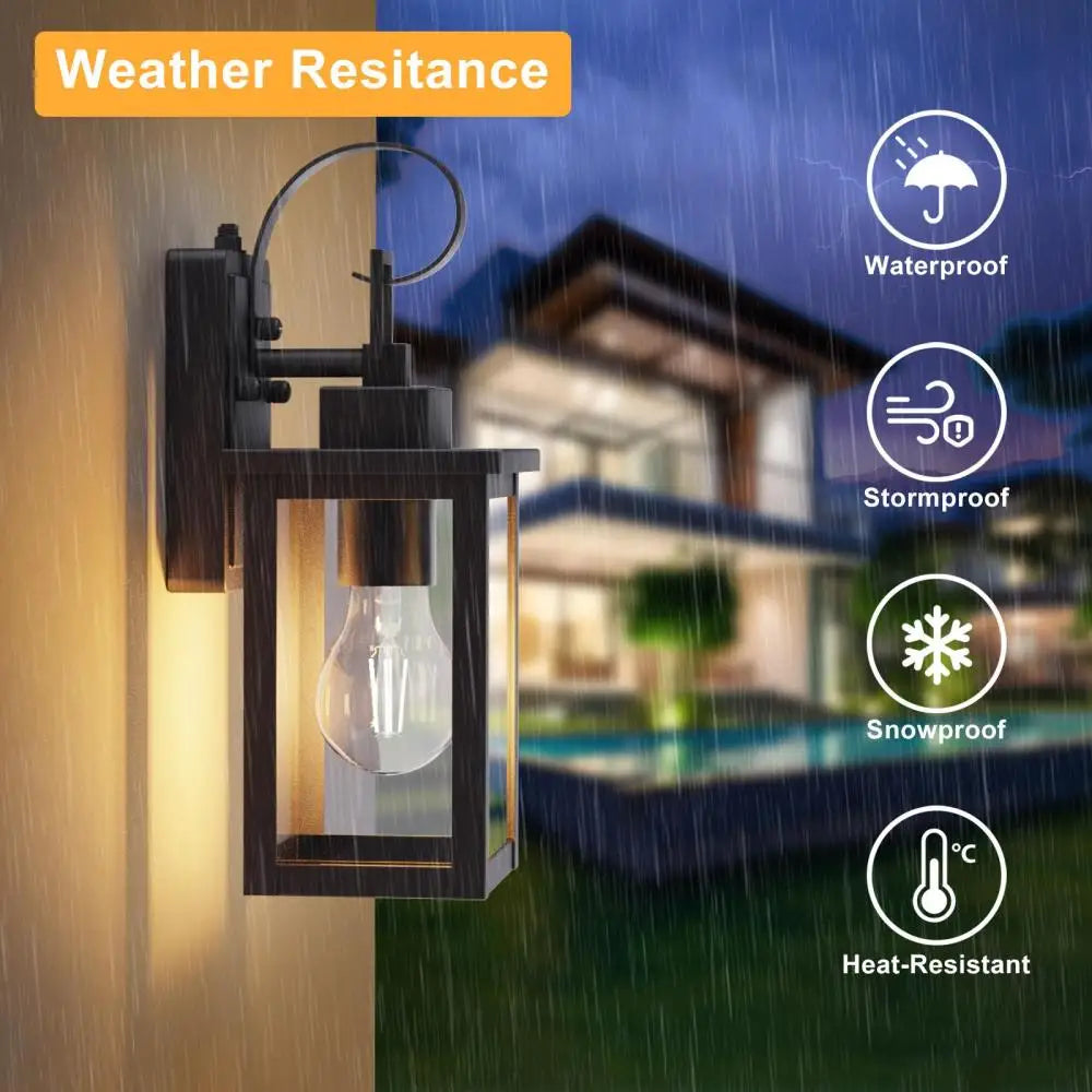 Outdoor Dusk To Dawn LED Wall Light With Tempered Glass