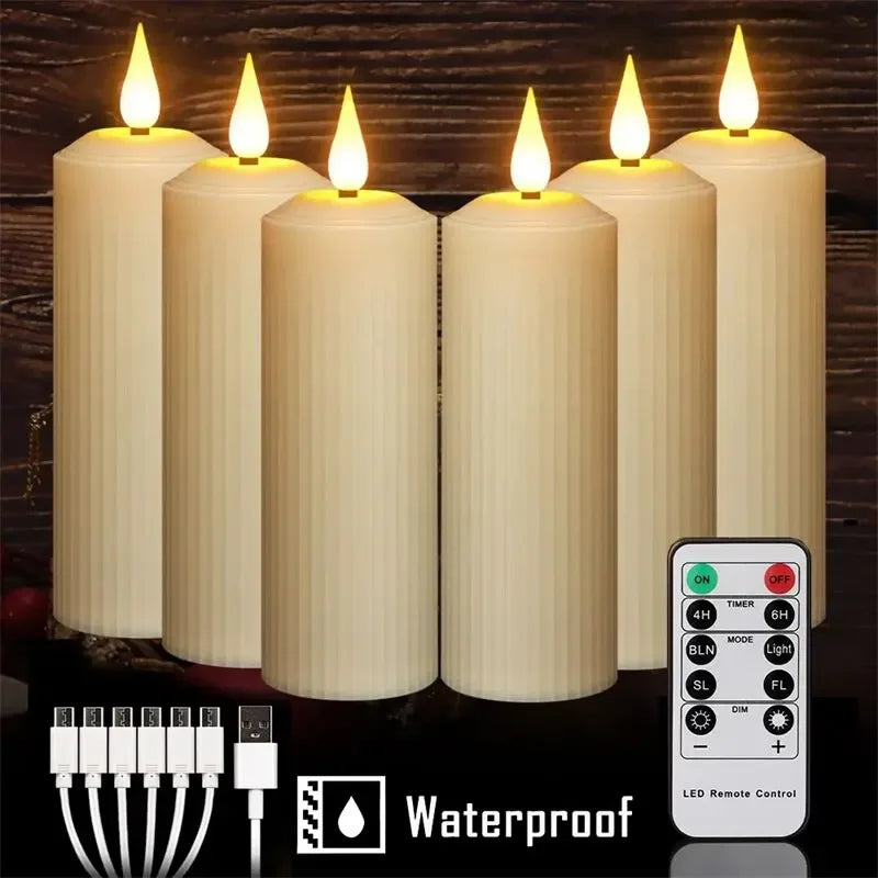 XMSJ Remote Control Rechargeable Flameless LED Tealight Candles