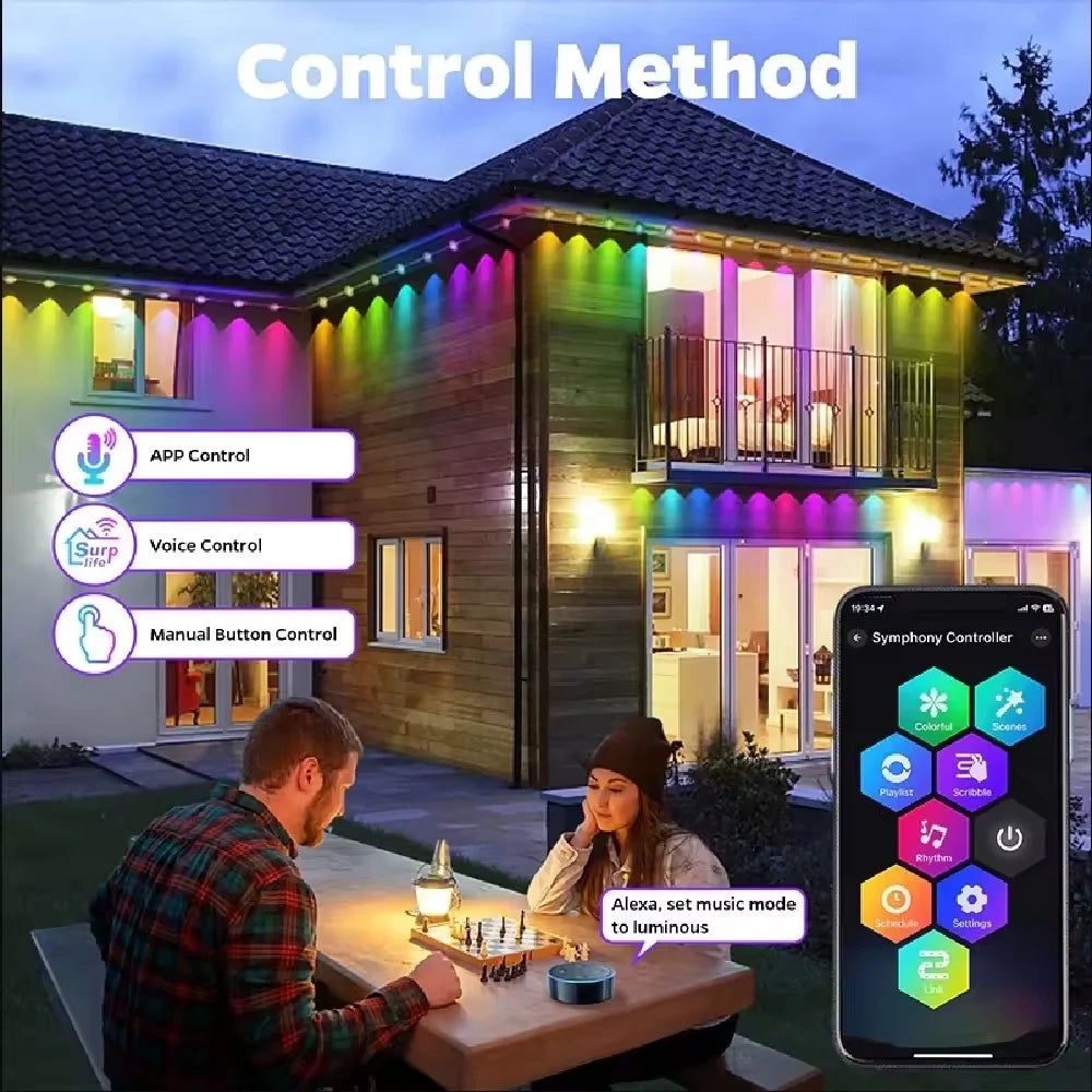 Smart Permanent Waterproof Outdoor Lights With App And Remote Control