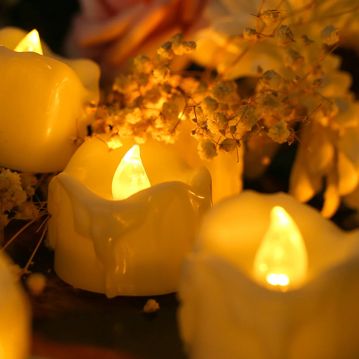 Realistic Flickering Flameless LED Votive Candles for Home Decor