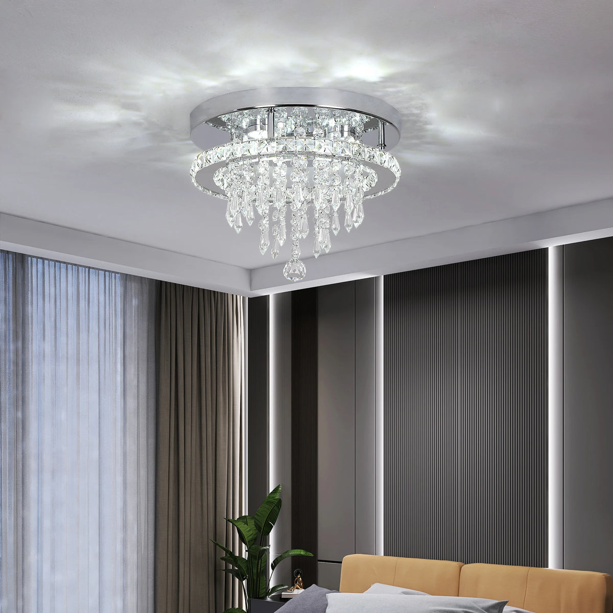 Vetrulus Modern Crystal LED Ceiling Chandelier Pendant Light Fixture