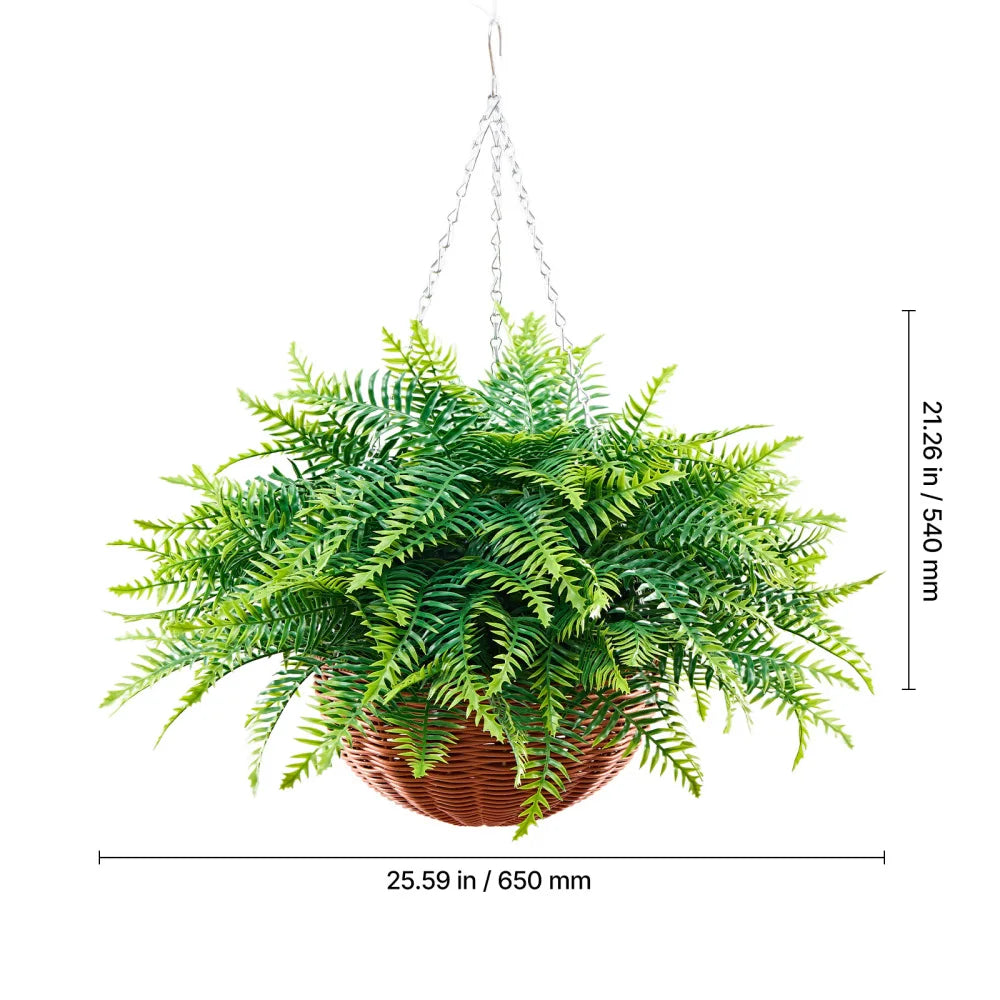 Artificial Hanging Boston Fern Plants Faux Greenery Home Decor