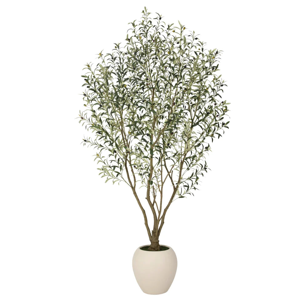 Artificial Olive Tree With Decorative Planter For Indoor Outdoor Decor