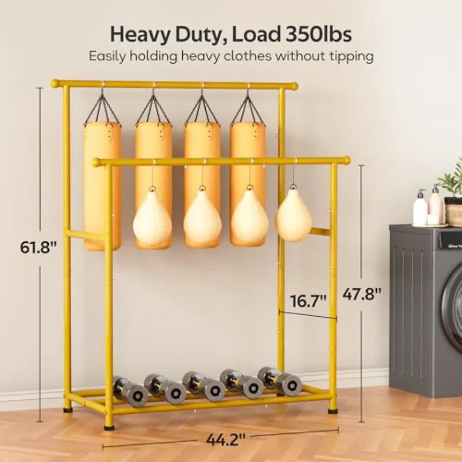 Heavy Duty Double Rod Garment Rack Portable Clothing Organizer