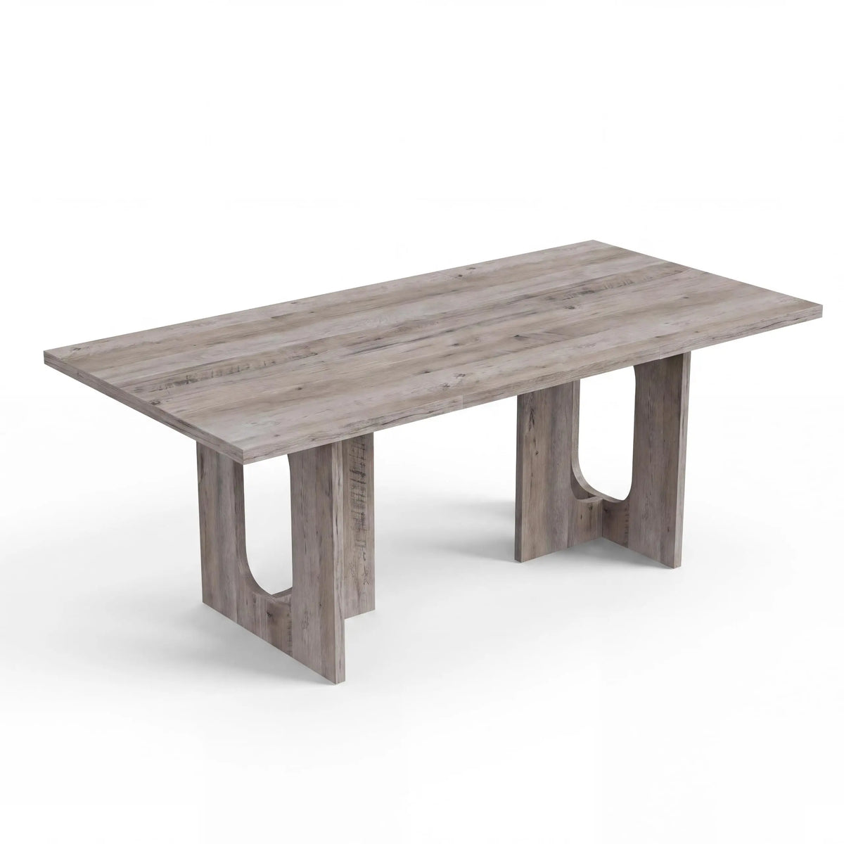 HiMISS Modern Rectangular Dining Table With Thick Wood Top