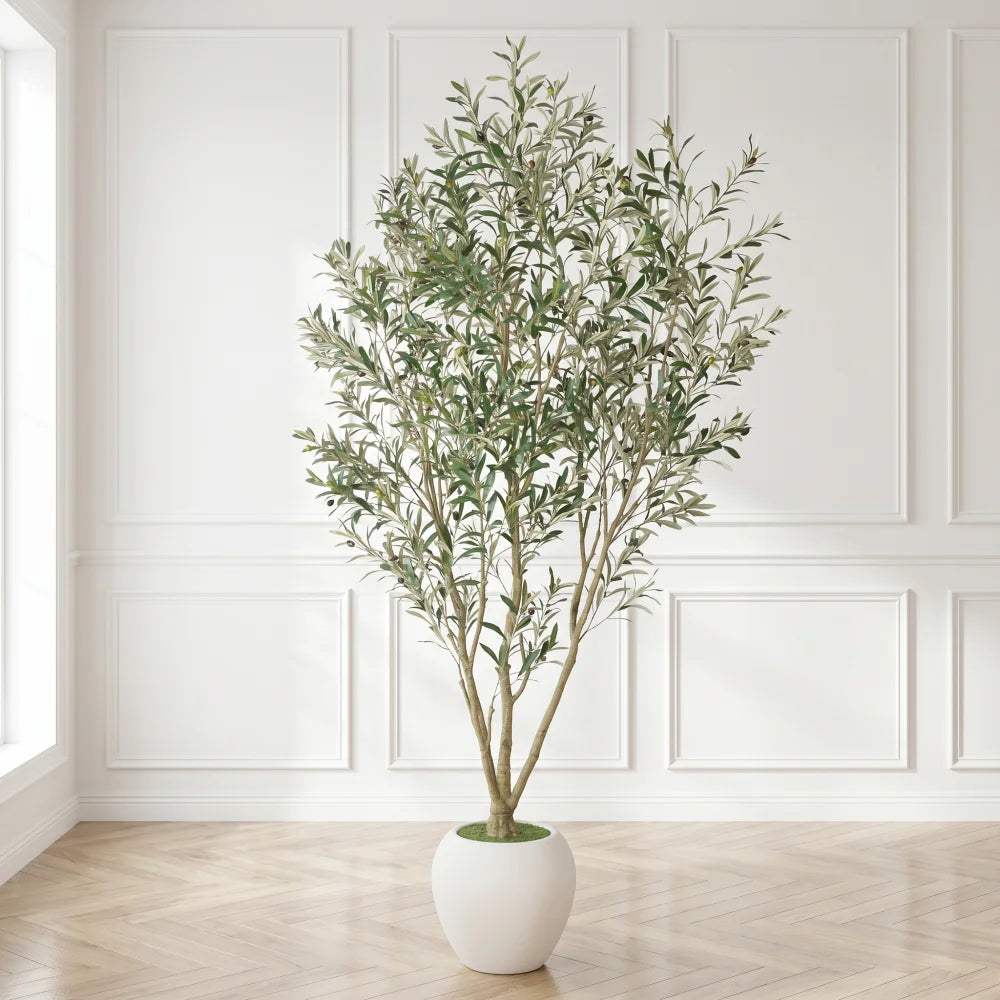 Artificial Olive Tree With Decorative Planter For Indoor Outdoor Decor