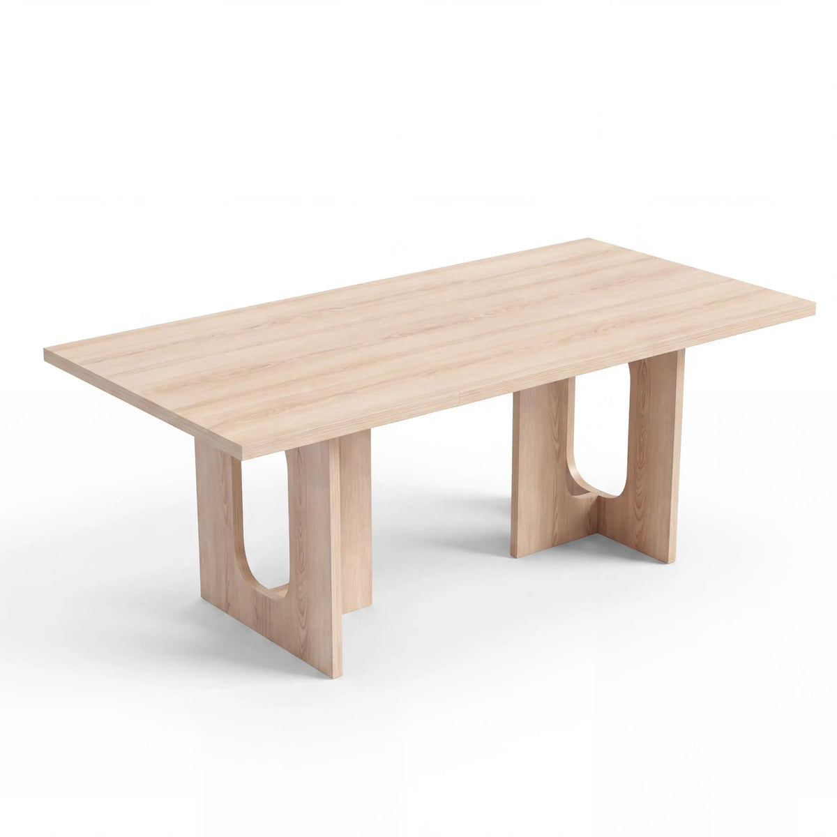 HiMISS Modern Rectangular Dining Table With Thick Wood Top